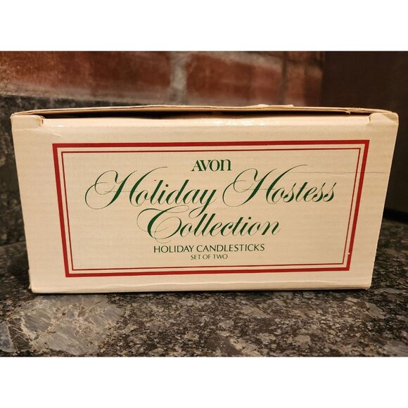 Vintage 1981 Avon Holiday Hostess Collection Holiday Candlestick Set Of 2. - Picture 5 of 6